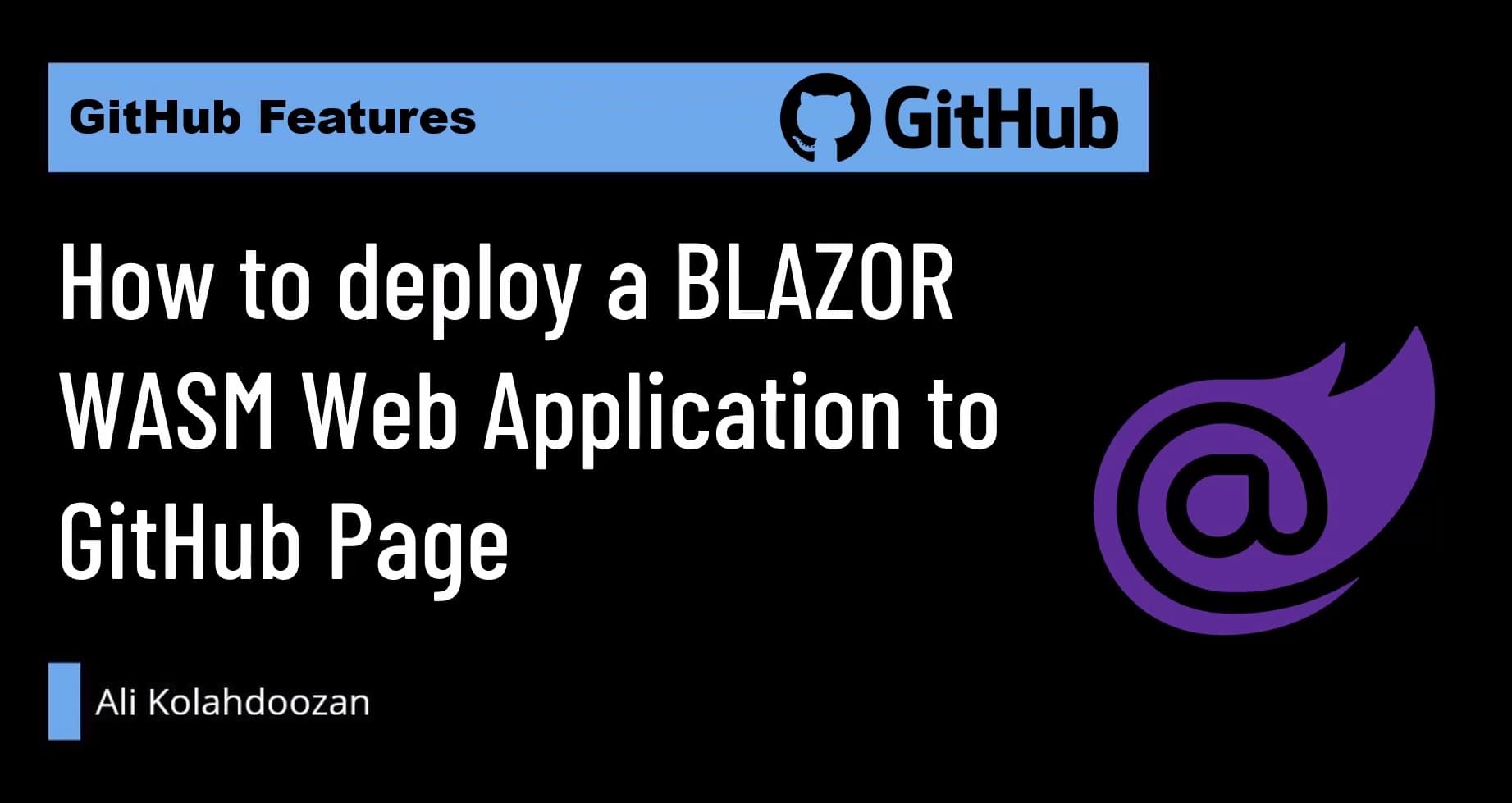 How to deploy a BLAZOR WASM Web Application to GitHub Page